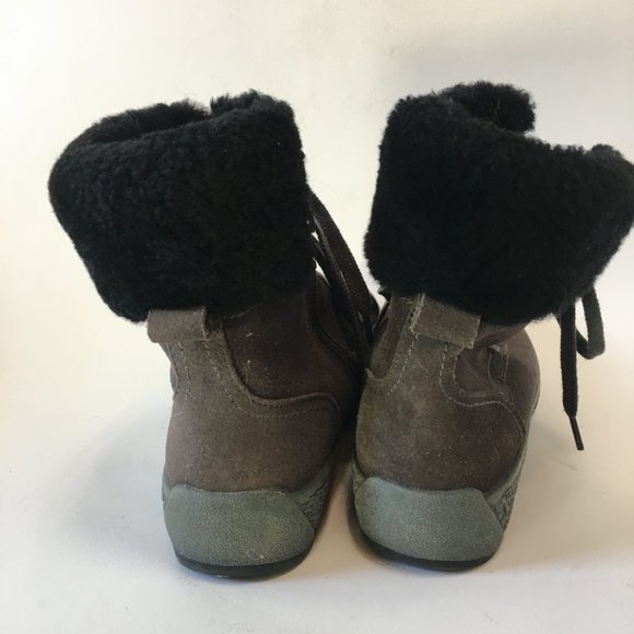Michelle Dark Gray Black Winter Faux Fur Suede Warm Snow Boots Size 9 Zipper - Picture 7 of 12